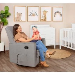 Raleigh Glider With Back Massager Recliner Rocker by Evolur -Decor Therapy Sale light grey evolur rockers gliders ottomans 610m ltgry 31 1000