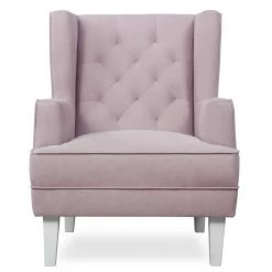Capri Wingback Lilac 2-In-1 Rocker and Accent Chair, Modern Convertible Chair, Tufted Rocker, Bonus Convertible Feet by Evolur