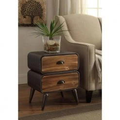Baldy 2-Drawer Brown Chest 16 in W x 19 in H by 4D Concepts -Decor Therapy Sale metal rustic natural pine 2 drawer 4d concepts chest of drawers 10116 31 1000