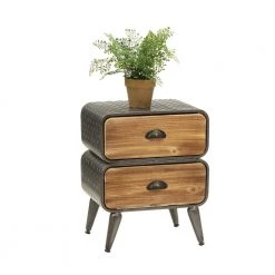 Baldy 2-Drawer Brown Chest 16 in W x 19 in H by 4D Concepts -Decor Therapy Sale metal rustic natural pine 2 drawer 4d concepts chest of drawers 10116 4f 1000