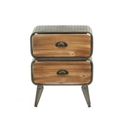 Baldy 2-Drawer Brown Chest 16 in W x 19 in H by 4D Concepts