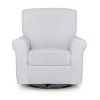 London Misty Grey Upholstered 360° Swivel Glider, Rocker, Nursery Glider, Durable Soft Fabric by Evolur