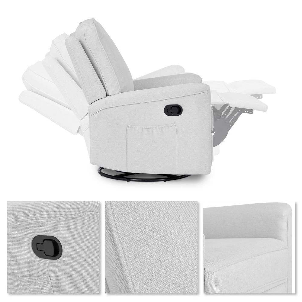 Beau Morning Grey Glider Recliner/Swivel Glider/Easy assembly Recliner Chair by Evolur 4 Beau Morning Grey Glider Recliner/Swivel Glider/Easy assembly Recliner Chair by Evolur - Image 4