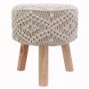Nirobi 18 in. Natural Cream Crocheted Stool by Decor Therapy