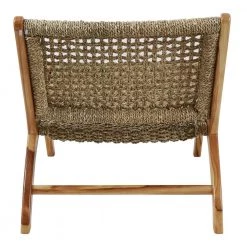 London Woven Natural Sea Grass Side Chair with Teak Wood Frame by Decor Therapy -Decor Therapy Sale natural decor therapy accent chairs fr9578 44 1000