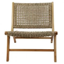 London Woven Natural Sea Grass Side Chair with Teak Wood Frame by Decor Therapy -Decor Therapy Sale natural decor therapy accent chairs fr9578 c3 1000