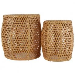Decor Therapy Sale 12 Ziggy Natural Rattan Nesting Tables (Set of 2) by Decor Therapy