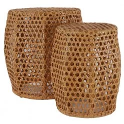 Ziggy Natural Rattan Nesting Tables (Set of 2) by Decor Therapy -Decor Therapy Sale natural decor therapy nesting tables mp2031 c3 1000