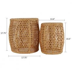 Ziggy Natural Rattan Nesting Tables (Set of 2) by Decor Therapy -Decor Therapy Sale natural decor therapy nesting tables mp2031 fa 1000