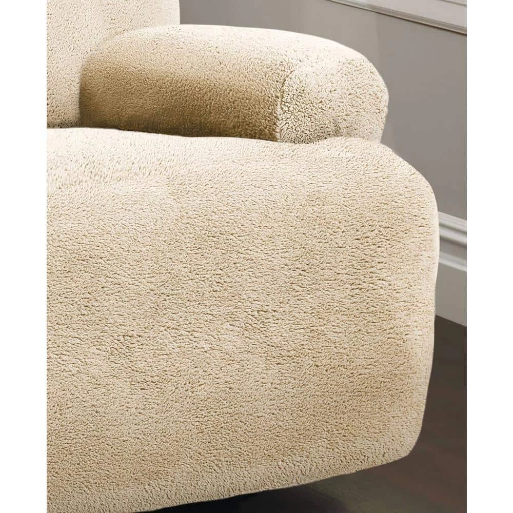 Stretch Sherpa Natural Jumbo Recliner Slipcover by Stretch Sensations 3 Stretch Sherpa Natural Jumbo Recliner Slipcover by Stretch Sensations - Image 3
