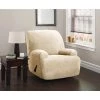 Stretch Sherpa Natural Jumbo Recliner Slipcover by Stretch Sensations