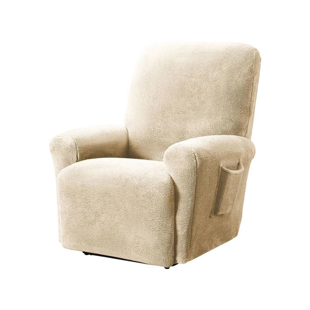 Stretch Sherpa Natural Recliner Slipcover by Stretch Sensations 2 Stretch Sherpa Natural Recliner Slipcover by Stretch Sensations - Image 2