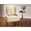 Stretch Sherpa Natural Wing Chair Slipcover by Stretch Sensations