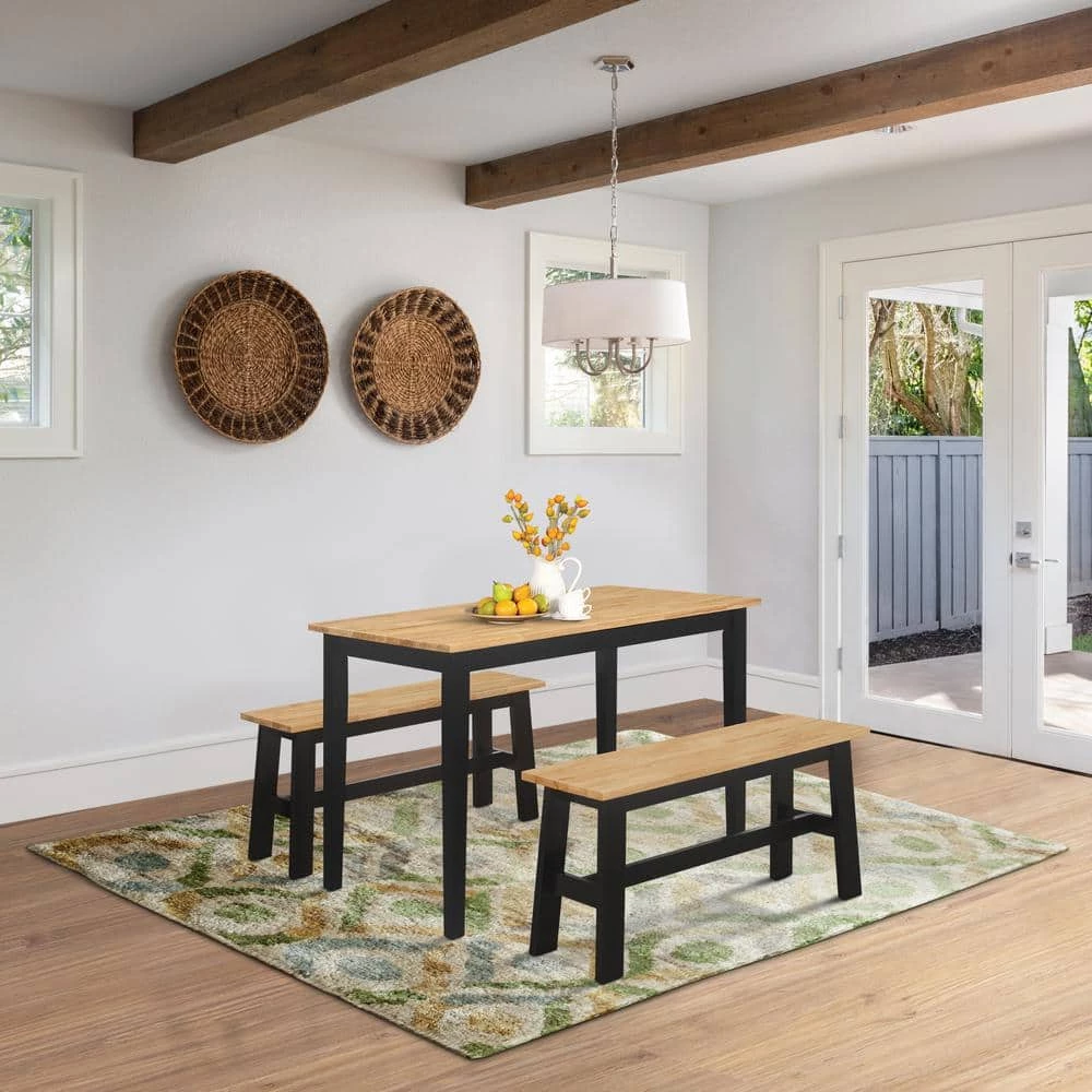 Manhattan Black Table with 2 Benches by 4D Concepts 6 Manhattan Black Table with 2 Benches by 4D Concepts - Image 6