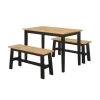 Manhattan Black Table with 2 Benches by 4D Concepts
