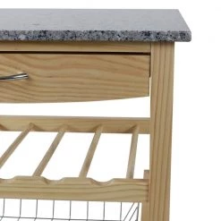 Vernon Natural Kitchen Cart with 1-Drawer and Marble Top by Decor Therapy -Decor Therapy Sale natural wood decor therapy kitchen carts fr11070 76 1000