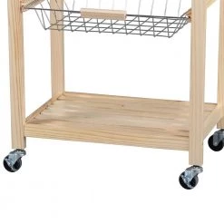 Vernon Natural Kitchen Cart with 1-Drawer and Marble Top by Decor Therapy -Decor Therapy Sale natural wood decor therapy kitchen carts fr11070 fa 1000 1