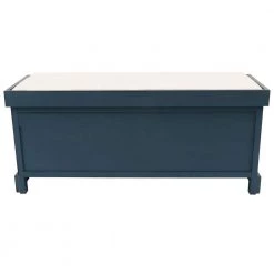 Melody 18 in. H x 41 in. W x 15.75 in. D Antique Navy and Honey Nut 3-Drawer Bench by Decor Therapy -Decor Therapy Sale navy and honeynut decor therapy dining benches fr8858 1f 1000