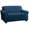 Stretch Double Diamond Navy Sofa Slipcover by Stretch Sensations