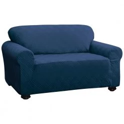Stretch Double Diamond Navy Sofa Slipcover by Stretch Sensations
