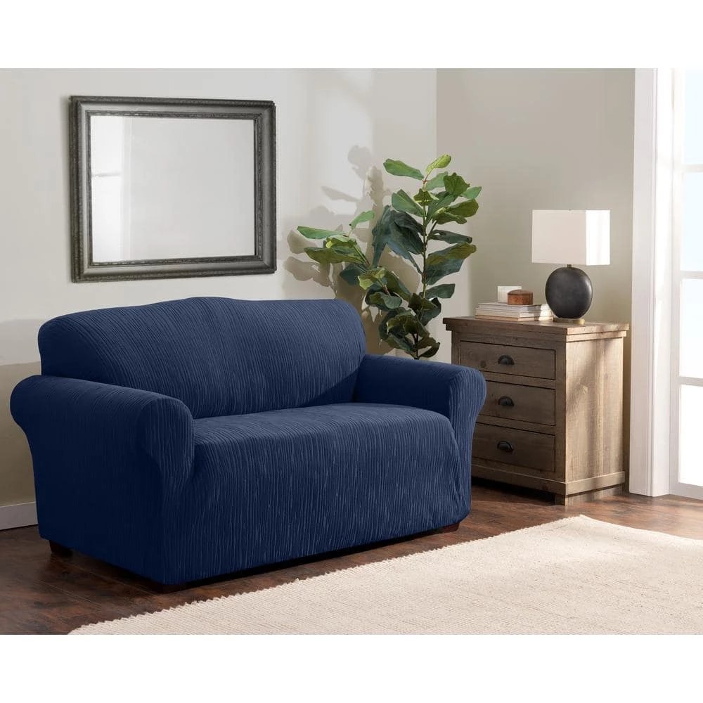 Stretch Birchwood Sofa Slipcover Navy by Stretch Sensations 1 Stretch Birchwood Sofa Slipcover Navy by Stretch Sensations