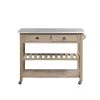 Alex Neutral Gray Kitchen Cart with Wine Rack by 4D Concepts