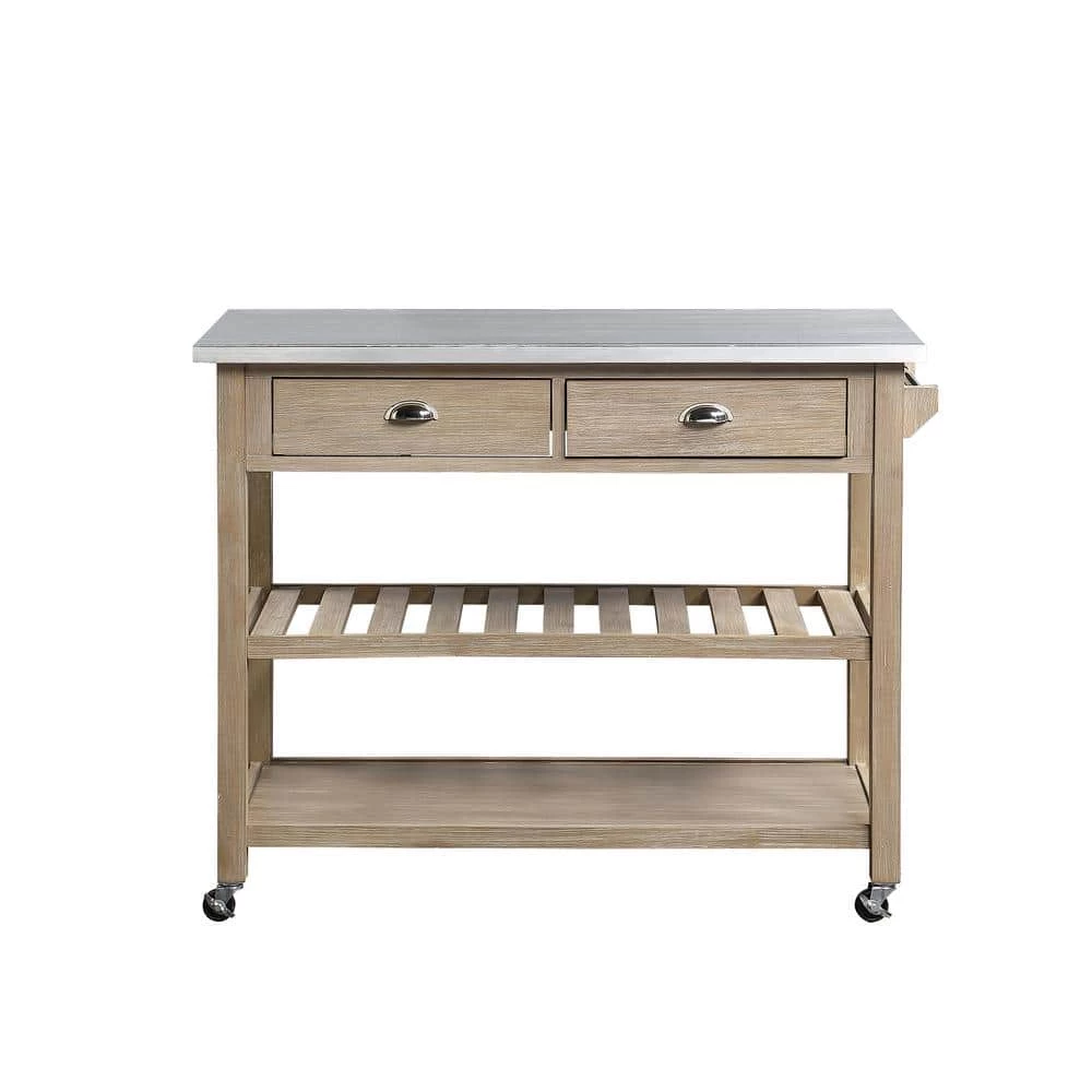 Alex Neutral Gray Kitchen Cart with Wine Rack by 4D Concepts 1 Alex Neutral Gray Kitchen Cart with Wine Rack by 4D Concepts