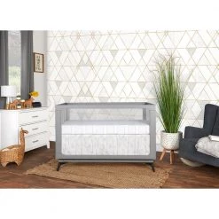 Acrylic Millennium Pebble Grey 4 in 1 Convertible Crib by Evolur -Decor Therapy Sale pebble grey evolur cribs 770ac pg 31 1000