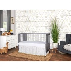 Acrylic Millennium Pebble Grey 4 in 1 Convertible Crib by Evolur -Decor Therapy Sale pebble grey evolur cribs 770ac pg 4f 1000