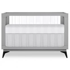 Acrylic Millennium Pebble Grey 4 in 1 Convertible Crib by Evolur