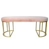 Vera Pink Bench with Upholstered Velvet Cushioned Seat 18 in. H x 47 in. W x 20 in. D by Decor Therapy