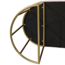 Vera Pink Bench with Upholstered Velvet Cushioned Seat 18 in. H x 47 in. W x 20 in. D by Decor Therapy -Decor Therapy Sale pink gold decor therapy dining benches fr11293 c3 1000