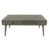Mid 42 in. Restoration Gray Large Rectangle Wood Coffee Table with Drawers by Decor Therapy
