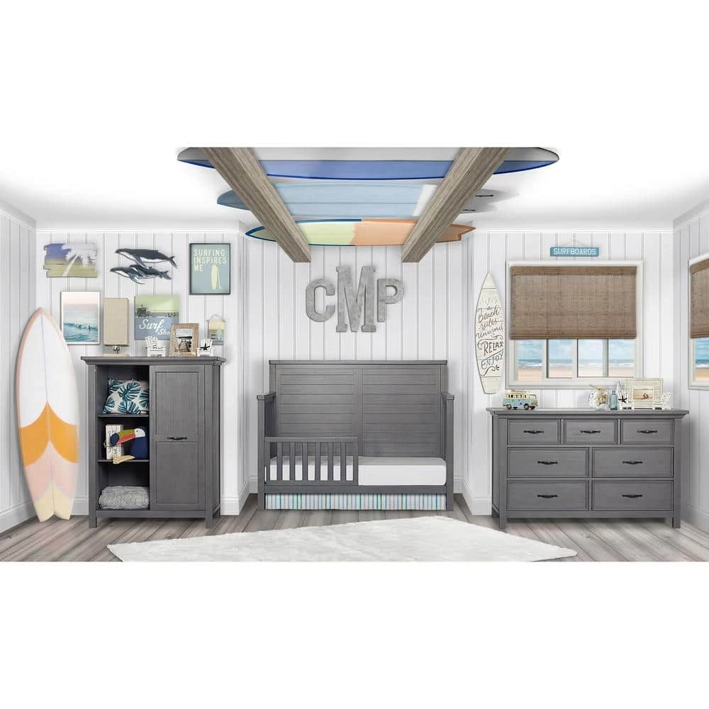 Belmar Rustic Grey Flat 5-in-1 Convertible Crib by Evolur 4 Belmar Rustic Grey Flat 5-in-1 Convertible Crib by Evolur - Image 4