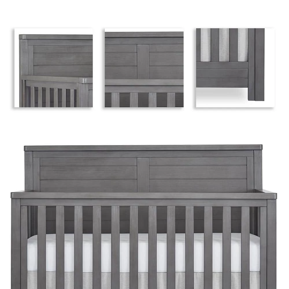 Belmar Rustic Grey Flat 5-in-1 Convertible Crib by Evolur 3 Belmar Rustic Grey Flat 5-in-1 Convertible Crib by Evolur - Image 3