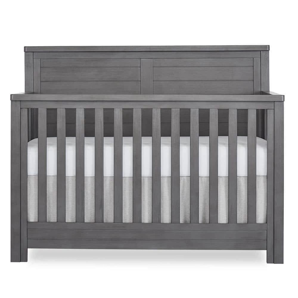 Belmar Rustic Grey Flat 5-in-1 Convertible Crib by Evolur 1 Belmar Rustic Grey Flat 5-in-1 Convertible Crib by Evolur