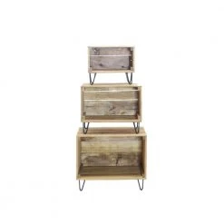 Java Rustic Natural Storage Bin Cabinets by 4D Concepts