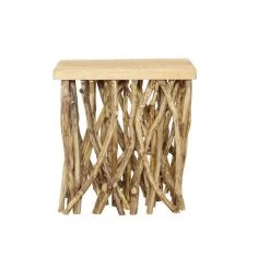 Java 18.5 in. Rustic Natural Stick Side Table by 4D Concepts