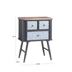 Forester Wood and Metal 3-Drawer Side Table by 4D Concepts 8 Forester Wood and Metal 3-Drawer Side Table by 4D Concepts -Decor Therapy Sale rustic wood and metal 4d concepts end side tables 184003 40 1000