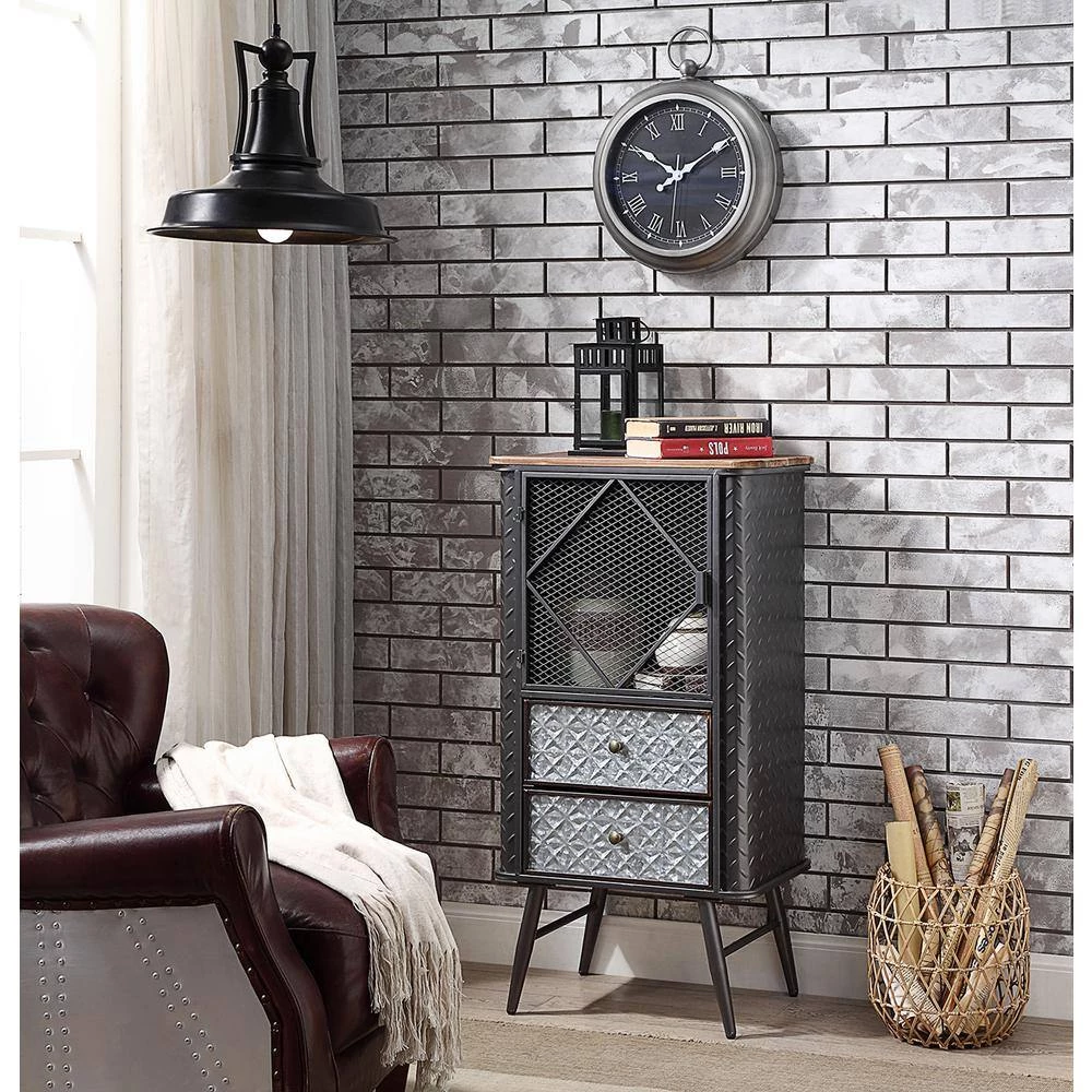 Canyon 41.9 in. Metal Wood Bookcase by 4D Concepts 6 Canyon 41.9 in. Metal Wood Bookcase by 4D Concepts - Image 6