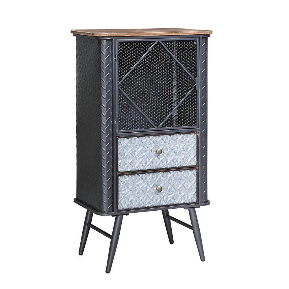 Canyon 41.9 in. Metal Wood Bookcase by 4D Concepts 2 Canyon 41.9 in. Metal Wood Bookcase by 4D Concepts - Image 2