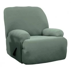 Stretch Double Diamond Sage Jumbo Recliner Slipcover by Stretch Sensations