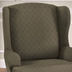 Sage Newport Wing Chair Stretch Slipcover by Stretch Sensations -Decor Therapy Sale sage stretch sensations slipcovers newwchaisage 4f 1000