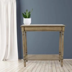 Simplify 29 in. Sahara Rectangle Wood Console Table with Shelves by Decor Therapy -Decor Therapy Sale sahara decor therapy console tables fr8783 31 1000