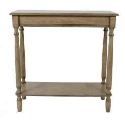 Simplify 29 in. Sahara Rectangle Wood Console Table with Shelves by Decor Therapy