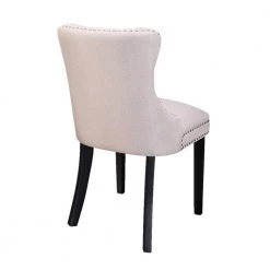 Princess Sand Linen Beige Velvet Upholstered Tufted Dining Chair (Set of 2) by 4D Concepts -Decor Therapy Sale sand beige 4d concepts dining chairs 288021 c3 1000