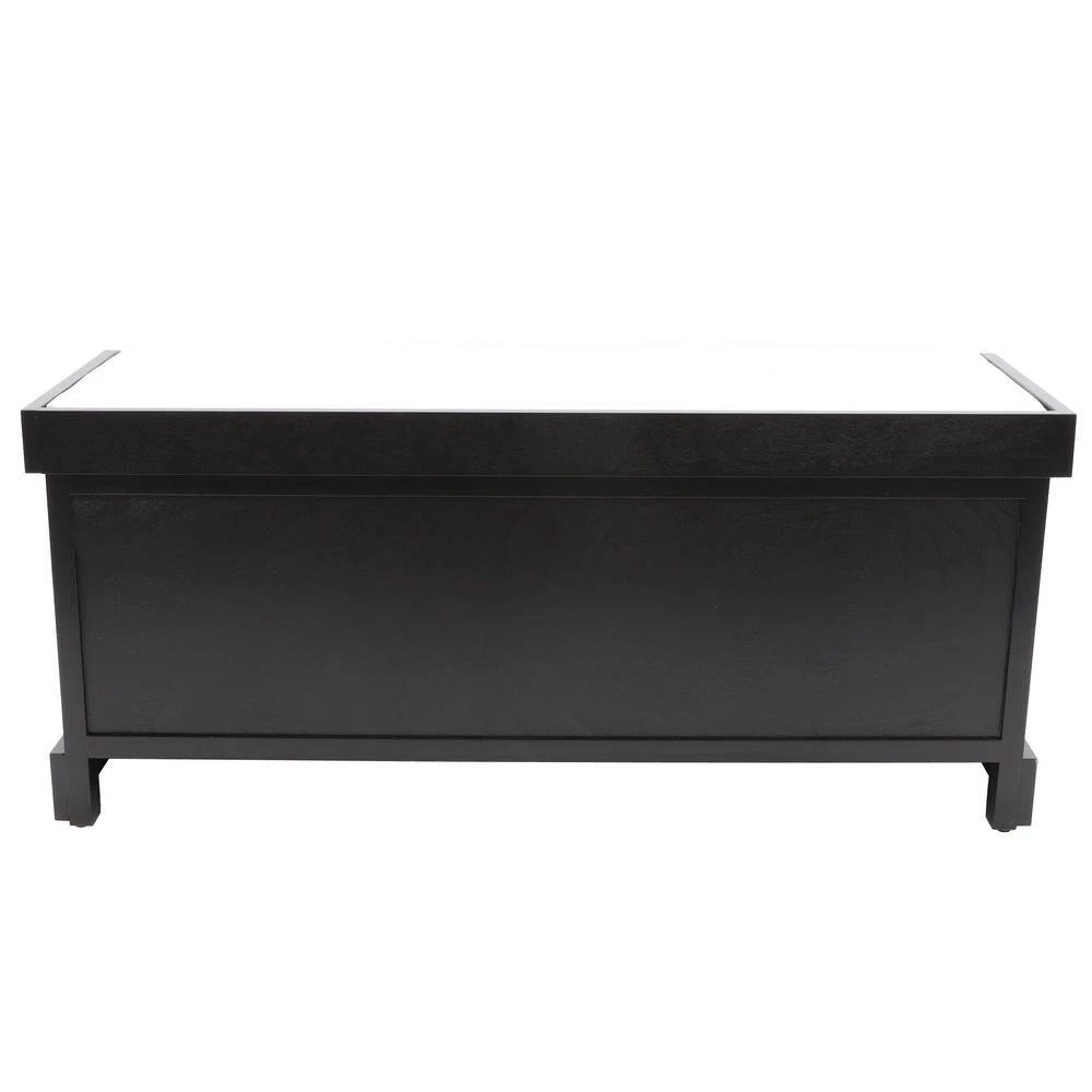 Melody Satin Black and Honey Nut 3-Drawer Bench with Cushion by Decor Therapy 5 Melody Satin Black and Honey Nut 3-Drawer Bench with Cushion by Decor Therapy - Image 5