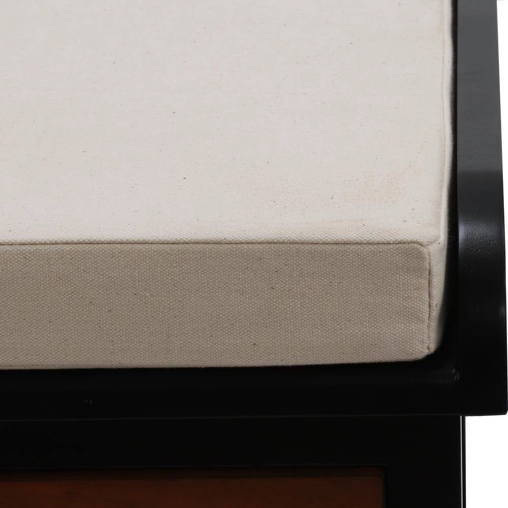 Melody Satin Black and Honey Nut 3-Drawer Bench with Cushion by Decor Therapy 6 Melody Satin Black and Honey Nut 3-Drawer Bench with Cushion by Decor Therapy - Image 6