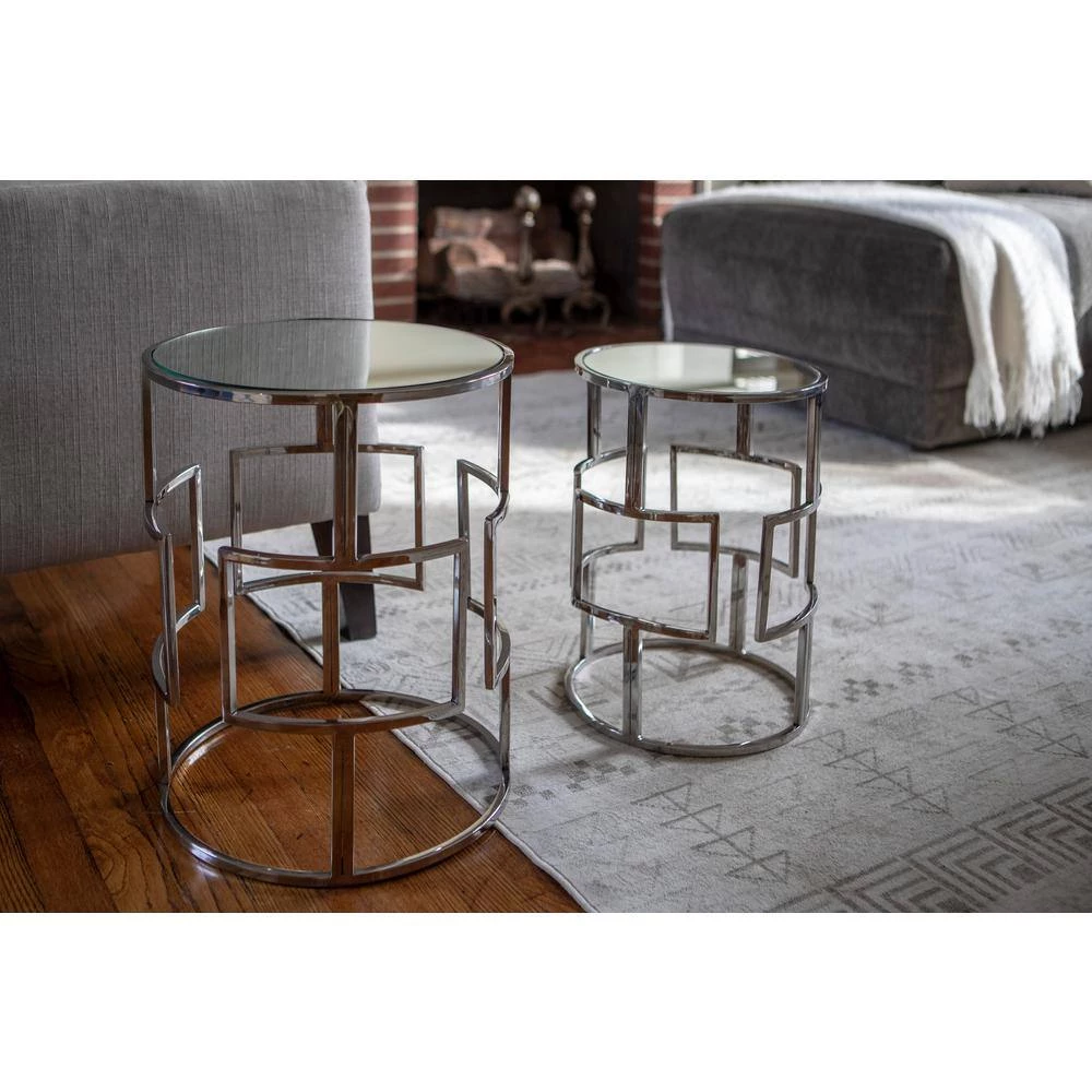 Adrian Silver Mirrored Nesting Tables by Decor Therapy 5 Adrian Silver Mirrored Nesting Tables by Decor Therapy - Image 5