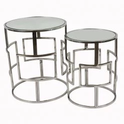 Decor Therapy Sale 14 Adrian Silver Mirrored Nesting Tables by Decor Therapy